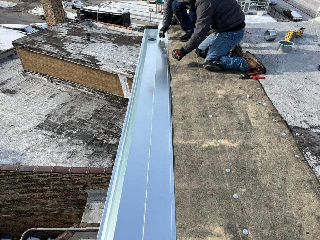commercial copper gutter chicago - flat roof repair near me chicago - flat roof chicago